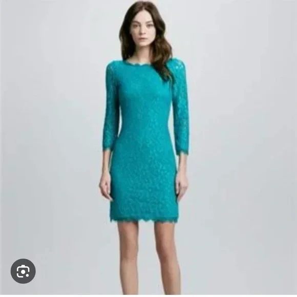Diane Von Furstenberg
Teal Zarita Stretch Lace Dress - Picture 2 of 10